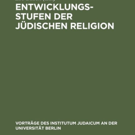 Entwicklungsstufen Der Jüdischen Religion