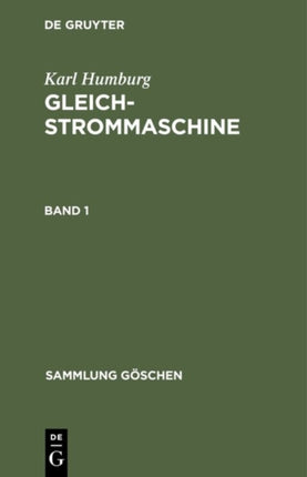 Sammlung Göschen Gleichstrommaschine