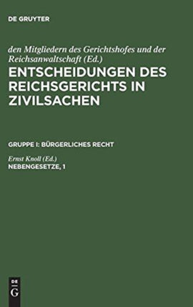 Entscheidungen des Reichsgerichts in Zivilsachen, Nebengesetze, 1