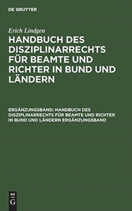 Handbuch des Disziplinarrechts für Beamte und Richter in Bund und Ländern