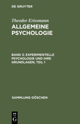 Experimentelle Psychologie und ihre Grundlagen, Teil 1