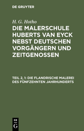 Die flandrische Malerei des fünfzehnten