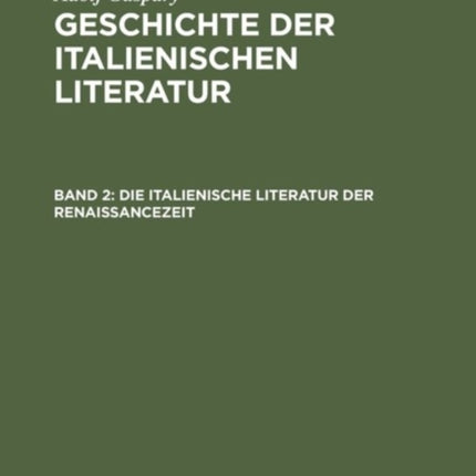 Die Italienische Literatur Der Renaissancezeit