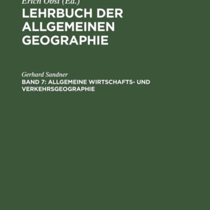 Allgemeine Wirtschafts- und Verkehrsgeographie