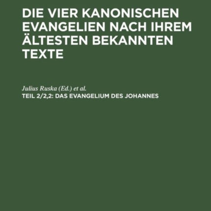 Das Evangelium des Johannes