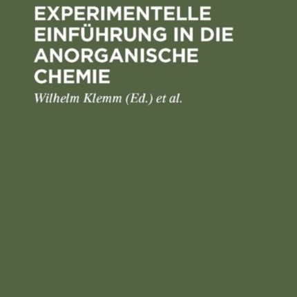 Experimentelle Einführung in die anorganische Chemie