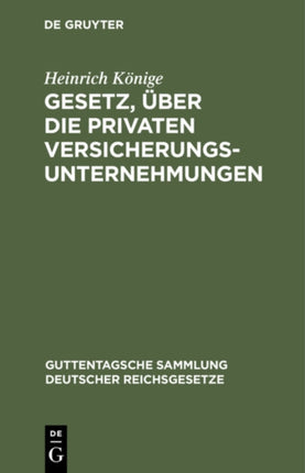 Gesetz, über die privaten Versicherungsunternehmungen