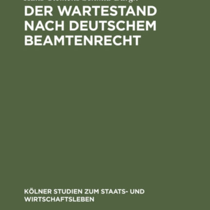 Der Wartestand nach deutschem Beamtenrecht