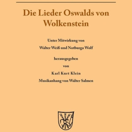 Die Lieder Oswalds von Wolkenstein