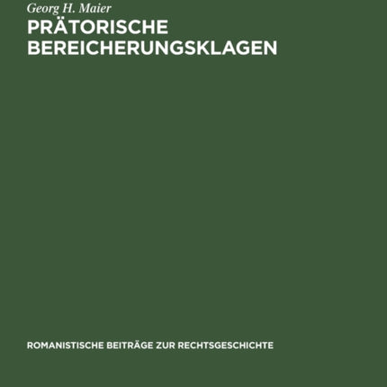 Prätorische Bereicherungsklagen