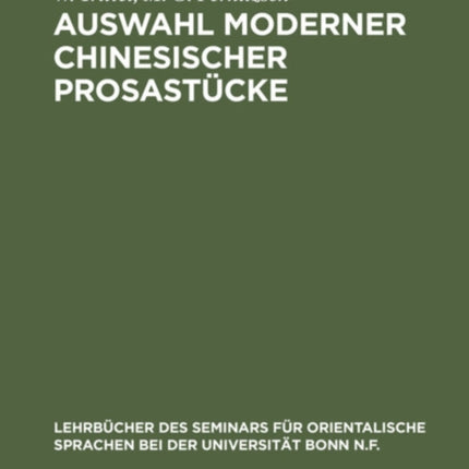 Auswahl Moderner Chinesischer Prosastücke