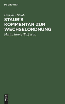 Staub's Kommentar Zur Wechselordnung