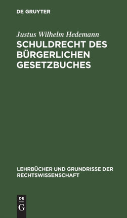 Schuldrecht Des Bürgerlichen Gesetzbuches