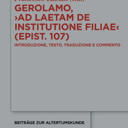 Gerolamo Ad Laetam de Institutione Filiae