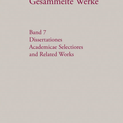 Dissertationes Academicae Selectiores and Related