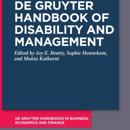 De Gruyter Handbook of Disability and Management