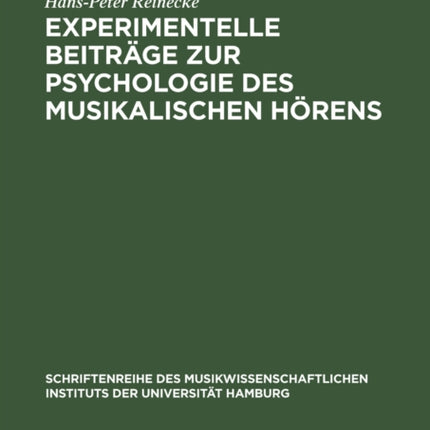 Experimentelle Beiträge Zur Psychologie Des