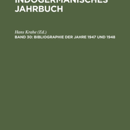 Bibliographie Der Jahre 1947 Und 1948