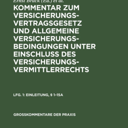 Einleitung, § 1-15a