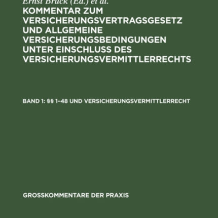 §§ 1-48 Und Versicherungsvermittlerrecht