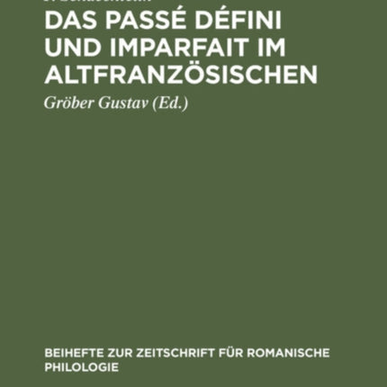 Das Passé Défini Und Imparfait Im Altfranzösischen