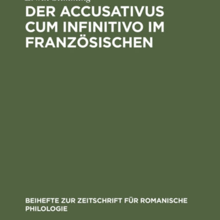 Der Accusativus Cum Infinitivo Im Französischen