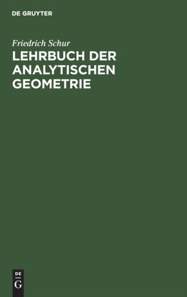 Lehrbuch Der Analytischen Geometrie