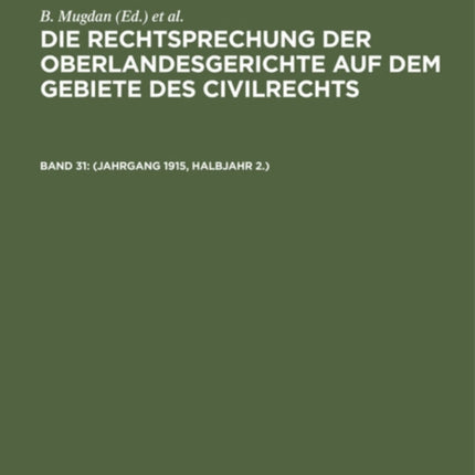 (Jahrgang 1915, Halbjahr 2.)