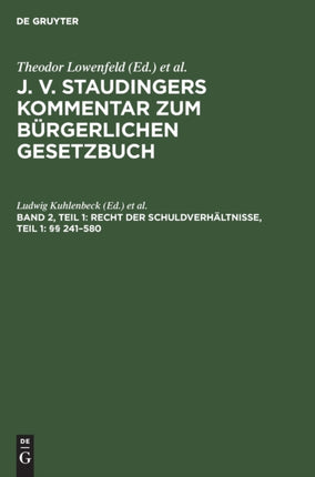 Recht Der Schuldverhältnisse, Teil 1: §§ 241-580