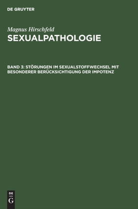 Störungen Im Sexualstoffwechsel Mit Besonderer Berücksichtigung Der Impotenz