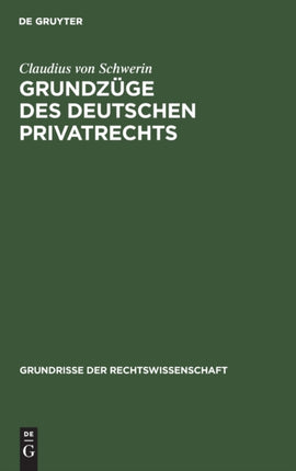 Grundzüge Des Deutschen Privatrechts