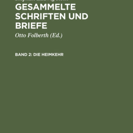 Die Heimkehr: Das Jahr 1820