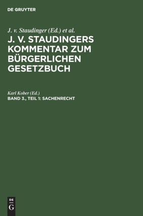Sachenrecht: Teil 1: §§ 854-1017