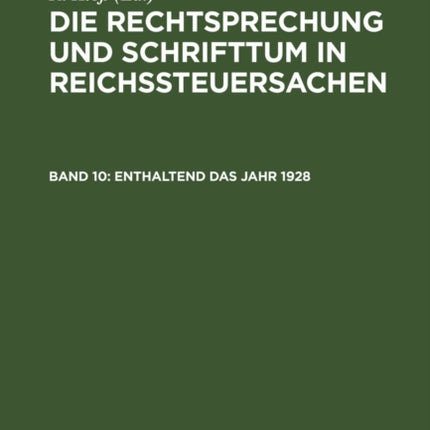 Enthaltend Das Jahr 1928