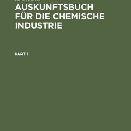Auskunftsbuch Für Die Chemische Industrie