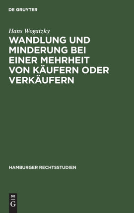 Wandlung Und Minderung Bei Einer Mehrheit Von Käufern Oder Verkäufern