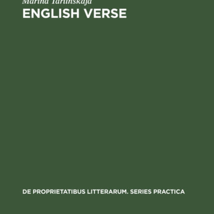 English Verse: Theory and history