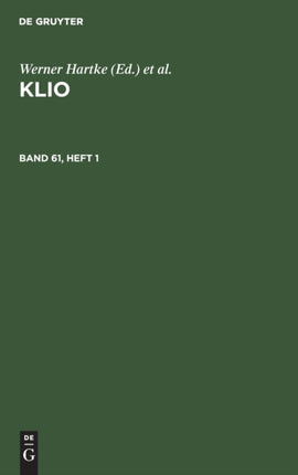 Klio. Band 61, Heft 1