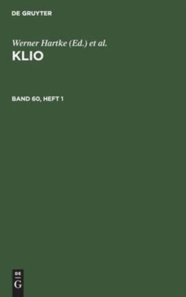 Klio. Band 60, Heft 1