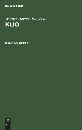 Klio. Band 60, Heft 2