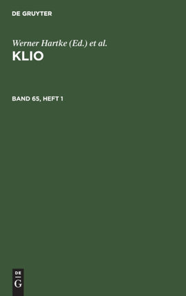 Klio. Band 65, Heft 1