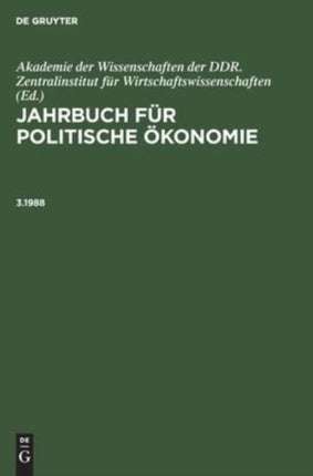 Jahrbuch Für Politische Ökonomie. 3.1988