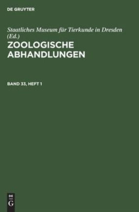 Zoologische Abhandlungen. Band 33, Heft 1