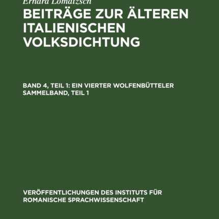 Ein Vierter Wolfenbütteler Sammelband, Teil 1