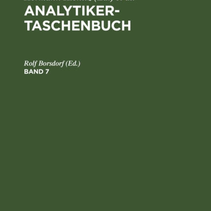 Analytiker-Taschenbuch. Band 7