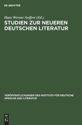 Studien Zur Neueren Deutschen Literatur