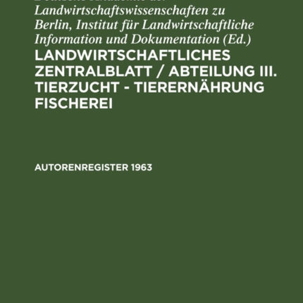 Autorenregister 1963