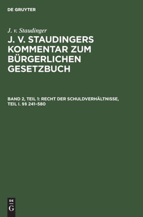 Recht Der Schuldverhältnisse, Teil I. §§ 241-580