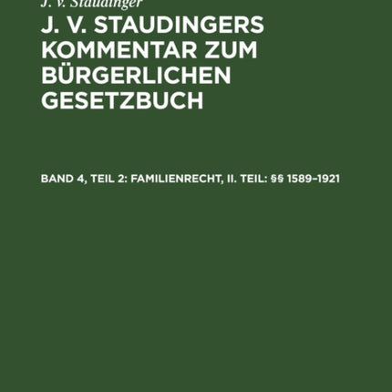 Familienrecht, II. Teil: §§ 1589-1921