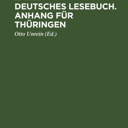Deutsches Lesebuch. Anhang Für Thüringen